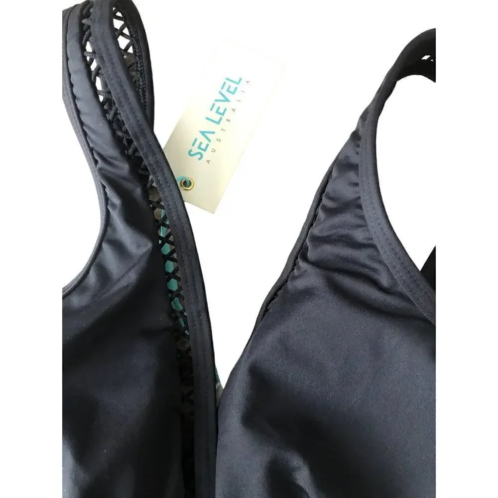 Sea Level Lola Tankini Top  Black  NWT US  4